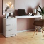 Mesa Escrivaninha 3 Gavetas Branco - Brv - Imagem 4