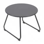 Mesa de Apoio para Jardim Redonda em Aço 37x48x48cm Cinza Timea Naterial