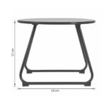Mesa de Apoio para Jardim Redonda em Aço 37x48x48cm Cinza Timea Naterial - Imagem 2