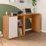 Mesa de Escritório 75x140x45,1cm Freijo-Off White MDP Smart Caemmun - Imagem 2