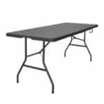 Mesa de Jardim Dobrável 6 Lugares Retangular 74x74x180cm Aço Preto Recife Plicosa - Imagem 3