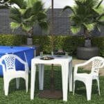 Mesa de Jardim Plástico 72x69x69cm Branco Tambaú Tramontina - Imagem 4