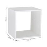 Nicho Modular 30x35cm Madeira Branco Spaceo KUB - Imagem 3