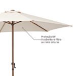 Ombrelone Central 2,31x2,60x2,60m em Aço Taupe Polar Hexagonal Naterial - Imagem 2