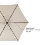 Ombrelone Central 2,31x2,60x2,60m em Aço Taupe Polar Hexagonal Naterial - Imagem 5