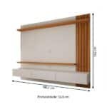 Painel Para Tv Até 70 Polegadas Christiania Ripado Cinamomooff White - Panorama Móveis - Imagem 3