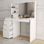 Penteadeira Maria 5 Gavetas 2 Prateleiras Branco - Panorama Móveis - Imagem 2