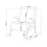 Poltrona 65cm Veludo Bari Viero Móveis - Imagem 2