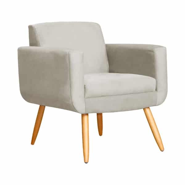 Poltrona Decorativa Cristal Suede Cores - Ds Estofados - Bege Poltrona Decorativa Cristal Suede Cores - Ds Estofados - Bege - Imagem 1
