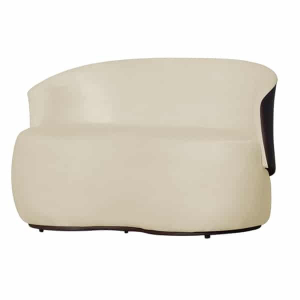 Poltrona Namoradeira Beatriz 2 Lugares Tecido Suede Com Composê Em Corino Marrom - Suede Marfim Poltrona Namoradeira Beatriz 2 Lugares Tecido Suede Com Composê Em Corino Marrom - Suede Marfim - Imagem 1