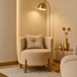 Poltrona Orgânica Curva Luna Boucle Bege - Montanaris Decor - Imagem 2