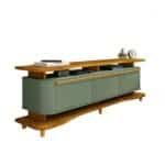 Rack Para Tv Até 75 Polegadas Guarapari 3 Portas Naturalle/pistache - Móveis Bechara