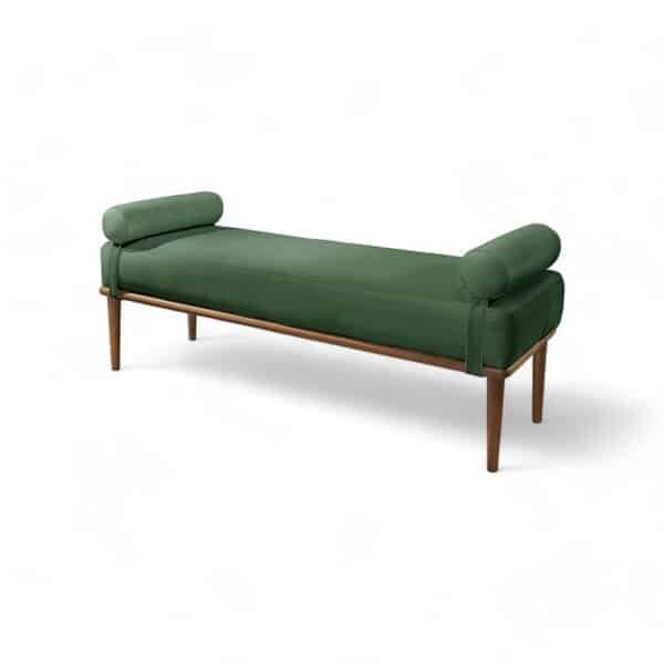 Recamier Puff Luxo Madeira Maciça Berlim Verde Recamier Puff Luxo Madeira Maciça Berlim Verde - Imagem 1