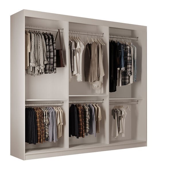 Roupeiro Casal Closet Light Com 3 Prateleiras Moderna Roupeiro Casal Closet Light Com 3 Prateleiras Moderna - Imagem 1