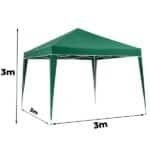 Tenda Articulada Gazebo 3x3m Articulado Alumínio Praia Camping Com Bolsa-verde - Imagem 2
